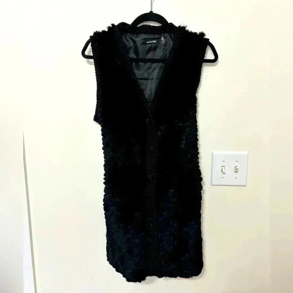 Dolce Cabo‎ Wool and Rabbit Fur Blend Vest - Picture 1 of 8